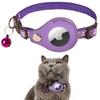 Localizador Airtag para Gato Huella de Patita Collar Reflectante Anti-Pérdida con Cascabel Gato Manzana Rastreador Mascota