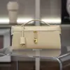 Nueva Bolsa Lonchera Lp29 Bolso de Cuero para Mujer Bolso de Mano Cartera de Maquillaje Bolso Bandolera Estilo Old Money Bolso de Mano Liso de Cuero