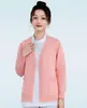 Suéter cardigan de enfermeira, de manga longa, espessado e com forro de fleece, quente e com caimento slim, adequado para salões de beleza e clínicas como uniforme de trabalho de enfermeira