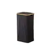 Cesto de Roupas Sujas Quarto com Saco Interno com Tampa Dobrável Bambu e Madeira Cesto de Armazenamento de Roupas Sujas Banheiro Cesto Grande de Roupas Sujas