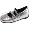 Zapatos Mary Jane Cuadrados de Suela Gruesa con Tacón Oculto Estilo Callejero Nicho para Mujer Estilo Ballet Retro Francés Zapatos Planos con Lazo