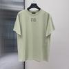 Fog Fugu Fg Reflectante Colorido Letra Media Manga High Street Pareja Verano Flocado Camiseta Versátil Suelta Algodón para Hombre Manga Corta Tendencia