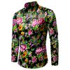 2025 Exportación Nueva Camisa Casual Multicolor para Hombre Flor Grande del Noreste Manga Larga Moda Delgada Solapa Camisa de Moda