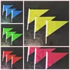 Accesorios de Ejercicio para el Recreo de Preescolar Banderas Pequeñas de Colores para Niños Performance de Baile Banderas Rojas Banderas Triangulares de Mano Postes de Bandera de Mano