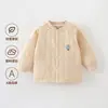 Ropa exterior para bebé, top para bebé, chaqueta acolchada de algodón puro, cálida para otoño e invierno, ropa de estar para bebé, cárdigan acolchado para niños, ajustado