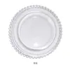 Plato de Vidrio de Moda para Uso Doméstico, Plato de Cuentas Doradas de Lujo Ins de Alto Nivel para Bistec, Plato para Comida Occidental, Plato de Frutas de Alto Valor