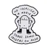 Broche de metal para ilustración de frases en español, figura pequeña abstracta, animal, diseño peculiar, pin, insignia para chaqueta, accesorio