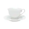 Conjunto 6 Xícaras de Chá Porcelana com Pires Maldivas Branco 180ml - Wolff