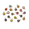 Colgante de amuleto de la suerte redondo con piedra de nacimiento de acero inoxidable de 6 mm, joyería DIY hecha a mano, accesorios para collares, pulseras y botellas de agua