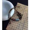 Estilo Igual ao Livro Vermelho Novo Braceletes Chineses de Casca de Coco e Cinábrio para Mulheres Braceletes Corajosos Design de Nicho Pulseira Estilo Versátil