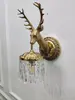 Luminária de parede retrô estilo europeu toda em cobre Lâmpada frontal para espelho de corredor de vila Iluminação decorativa para parede de fundo de sala de estar, sala de jantar, quarto Lâmpadas