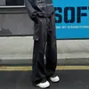 Pantalones casuales para hombre de otoño, negros, impermeables, de estilo americano moderno, corte holgado, para jóvenes, de deportes al aire libre, tipo cargo