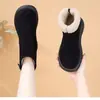 Botas de nieve para mujer de suela plana, nuevo estilo invierno 2026, caña corta, forradas de felpa, cálidas y con acolchado de algodón, suela suave, antideslizantes, botines