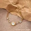 2026 Nuevo Brazalete Retro de Acero de Titanio para Mujer, Estilo Ins de Lujo Ligero con un Toque de Alta Gama, Joyería de Moda que No se Desvanece, Artículo Popular