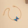 Collar de Mariposa con Gradiente Multicolor Estilo Transfronterizo para Mujer, Collar de Moda Personalizado, Cadena Sencilla y Moderna para Clavícula N822