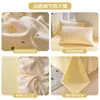 Conjunto de Roupa de Cama Macio e Amigo da Pele na Cor Creme, Peça Popular Transfronteiriça, Capa de Edredom Individual, Lençol de Cama para Quarto de Estudante, Conjunto de Roupa de Cama de Quatro Peças