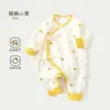 Mameluco de Bebé Puro Algodón Recién Nacido Otoño Estilo Kimono Pelele Infantil Ropa de Dormir Protectora para la Barriga Ropa para Bebé de Primavera y Otoño