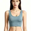 Conjunto de yoga con sujetador deportivo de copa integrada, sujetador deportivo para correr a prueba de impactos, top de tirantes de yoga con escote en V y espalda bonita con almohadillas en el pecho