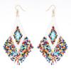 Brincos indianos retrô estilo étnico exagerados, brincos de contas de arroz trançados para férias de verão na praia, brincos de presente para meninas
