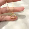 Pingente Shuibei Gold Full Ouro 18K Gatinho Tridimensional Moissanita com Laço, Colar de Alta Qualidade AU750 para Mulheres