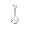 Uña de ombligo acrílica de acero inoxidable con grietas, hebilla de ombligo de moda con pintura de personalidad europea y americana, Amazon nuevo piercing