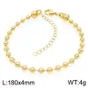 Pulsera de Cadena Cubana con Cadena de Eslabones Redondos de Moda Europea y Americana con un Toque de Alta Gama, Pulsera Sencilla de Acero Inoxidable Chapado en Oro de 18 Quilates