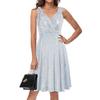 Amazon ebay Europa Vestido Midi de Lentejuelas con Cuello en V sin Mangas Vestido de Fiesta con Lentejuelas y Perlas