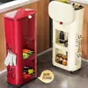 Nuevo modelo de cubo de basura para cocina doméstica de gran capacidad, con tapa, sin necesidad de agacharse, diseño alto, móvil, multifuncional, estante de almacenamiento multicapa