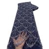 Tela de Encaje Adornada con Lentejuelas de Perlas Vestido de Novia Vestido Material DIY Encaje Tubo Cuentas Malla Bordado