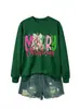 Comercio electrónico transfronterizo de Amazon, sitio europeo, sudadera de moda y divertida para mujer, diseño de copo de nieve de Feliz Navidad, en stock