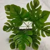 [Hoja de Tortuga de 9 Cabezas Pequeña] Flores Artificiales Simuladas y Pared de Césped Artificial Decoración de Sala de Estar Arreglo de Flores en Maceta Hojas y Plantas Verdes Accesorios