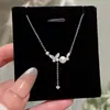 Colar de franjas fresco, doce e sofisticado para mulheres, simples, moderno, versátil, único, requintado, luxo leve, colar de clavícula de alta qualidade
