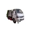 Fabricante de Camión Compactador de Basura Pequeño de 4 Metros Cúbicos Dongfeng Tuyi Camión Compactador de Basura Listo para Usar Placa Nacional Vi Azul