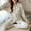 2026 Nuevo Popular Set de Pijama Dulce de Algodón Nube para Niñas de Primavera y Verano, Conjunto de Dos Piezas de Ropa de Casa de Manga Larga y Pantalón Largo