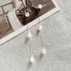 Pendientes Largos con Cadena y Borla de Perla Natural en Plata de Ley 925 para Mujer, Pendientes Elegantes Simples, Suaves y Dulces