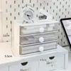 Caja de Almacenamiento de Escritorio a Prueba de Polvo Caja de Acabado Avanzado Multifuncional de Gran Capacidad Caja de Almacenamiento de Cosméticos Transparente con Cajón