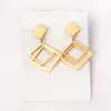 Brincos Geométricos Mais Vendidos no Exterior Ins Celebridade da Internet Brincos Redondos Triangulares com Franjas Aço Inoxidável Banhado a Ouro 18K