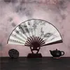(Abanico plegable creativo de 8 pulgadas con fondo blanco leche) pintura a tinta estilo chino abanico plegable de tela de seda para hombre los fabricantes de abanicos plegables pueden decidir