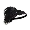Diadema de los años 20 hecha a medida con pedrería y plumas, Accesorios de Disfraz para Fiesta de Baile Gatsby Festival Mayoreo