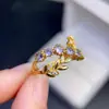 Ventas Directas de Fábrica, Anillo de Tanzanita Natural Más Vendido Transfronterizo, Incrustación Finamente Elaborada en Plata 925, Piedra Principal Totalmente Limpia de 3 mm