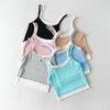 Top Cropped Regata Feminino Trendy Estilo Ins em Bloco de Cores de Duas Peças, Design de Verão, Adequado para Sobreposição ou Usar Sozinho