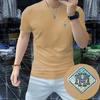 Camiseta de manga corta de verano para hombre, moderna, con múltiples diseños, tridimensional, de algodón y seda con perforación en caliente, elegante camiseta de cuello redondo, corte entallado y media sección.