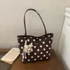 Bolsa de mão fashion estilo coreano com poás para mulheres, nova bolsa tote color block casual 2026, bolsa de ombro de grande capacidade para o dia a dia e passeios