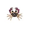 Broche Pequeno de Caranguejo Preto e Roxo Escuro Estilo Coreano Fashion e Único, Acessório de Roupa Fofo e Versátil com Estilo Vintage