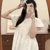 Camisa de Muñeca Coreana Dulce Reductora de Edad Colorida con Estampado de Corazón 2025 Verano Nuevo Diseño Holgada Cubre-Carne Top