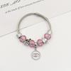 Pulsera de Aleación con Cuentas Estilo Panjia Pulsera de Amor Pulsera Brillante Colgante de Diamante Versátil Ajustable Mejor Amigo Mano