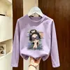 Camiseta de manga larga para niña, algodón puro, nueva y elegante para primavera y otoño 2026, top versátil para niños, camiseta básica para niñas para usar en capas