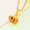 Colgante de Corona de Moda de Imitación de Oro de 18K para Mujer Combinación Perfecta Regalo de San Valentín Cumpleaños Joyería de Oro de Arena de Vietnam