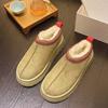 Sapatos femininos europeus e americanos de sola grossa com forro de fleece botas de neve femininas outono e inverno Nova pele integrada bico redondo botas de neve quentes atacado