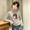 Otoño Invierno Casual Niños Bebé Elegante de Moda Niñas Camiseta de Terciopelo de Manga Larga Niños Medianos y Grandes Camiseta Base Rayada